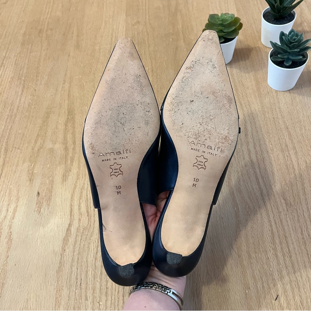 Amalfi Pointed Toe Slingback 2.5 Inch Heels in Navy Blue - Picture 5 of 7